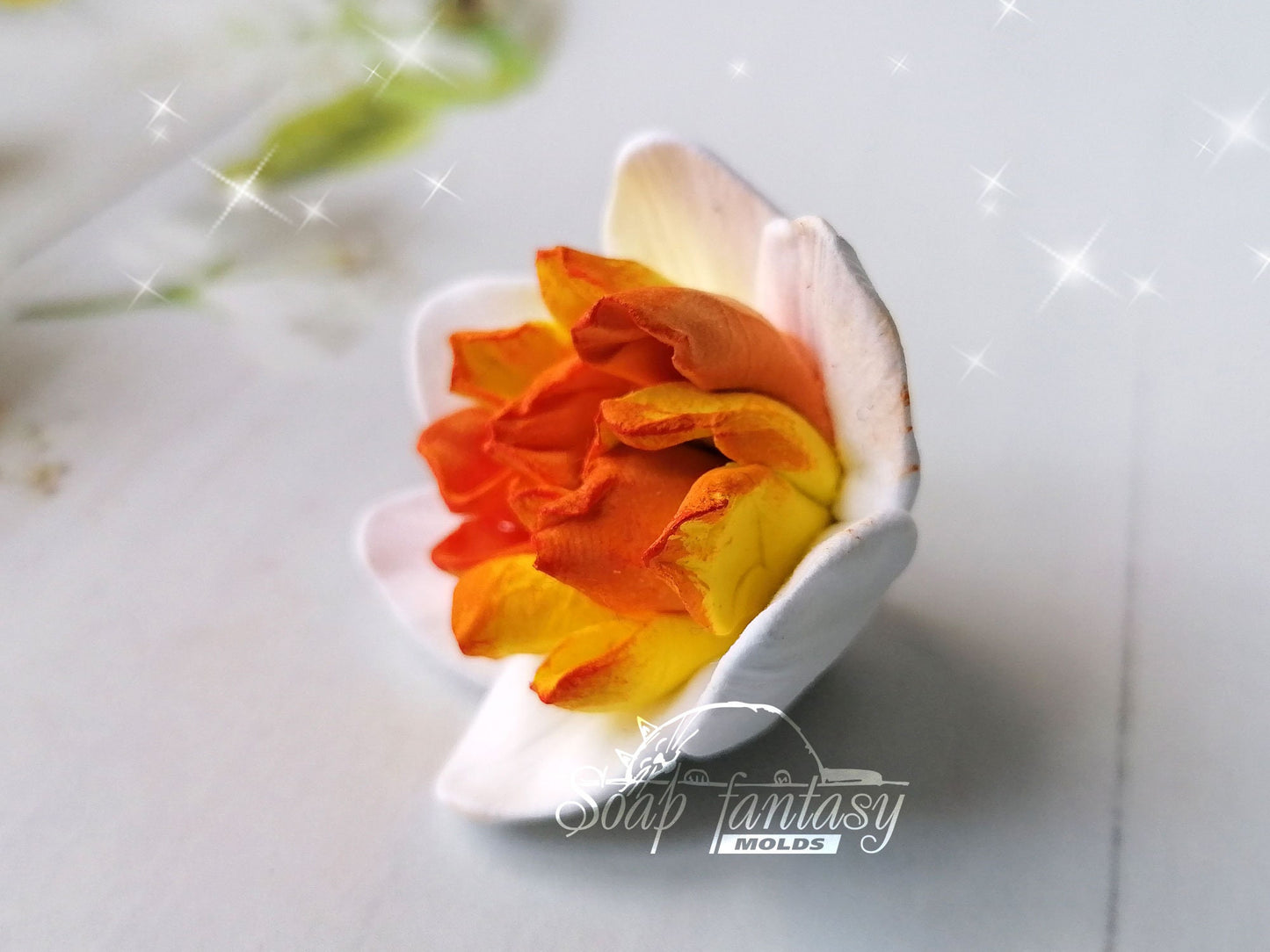 Terry narcissus / daffodil (mini) flower silicone mold for soap making