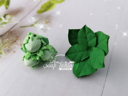 Triplet hazelnut bouquet inserts silicone mold for soap making
