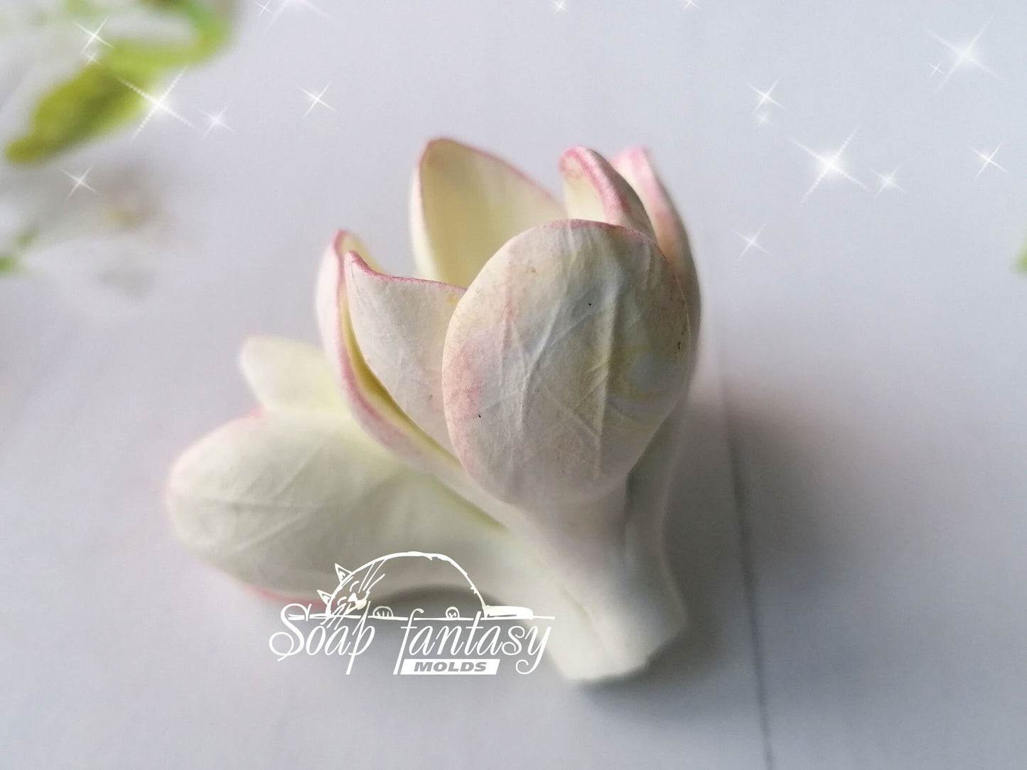 Freesia White triplet flower silicone mold for soap making