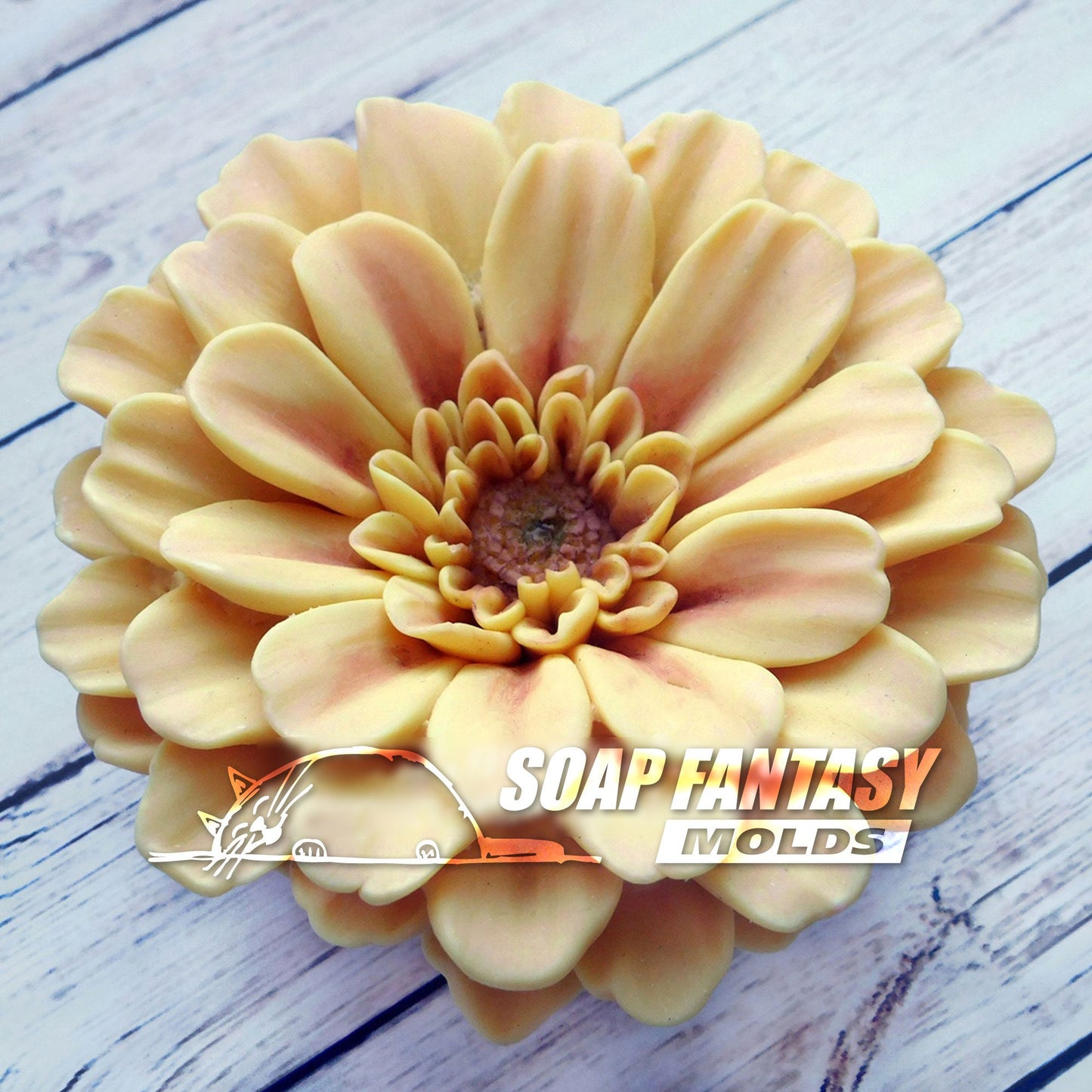 Zinnia flower silicone mold for soap making
