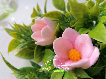 Magnolia flowers silicone mold for soap making