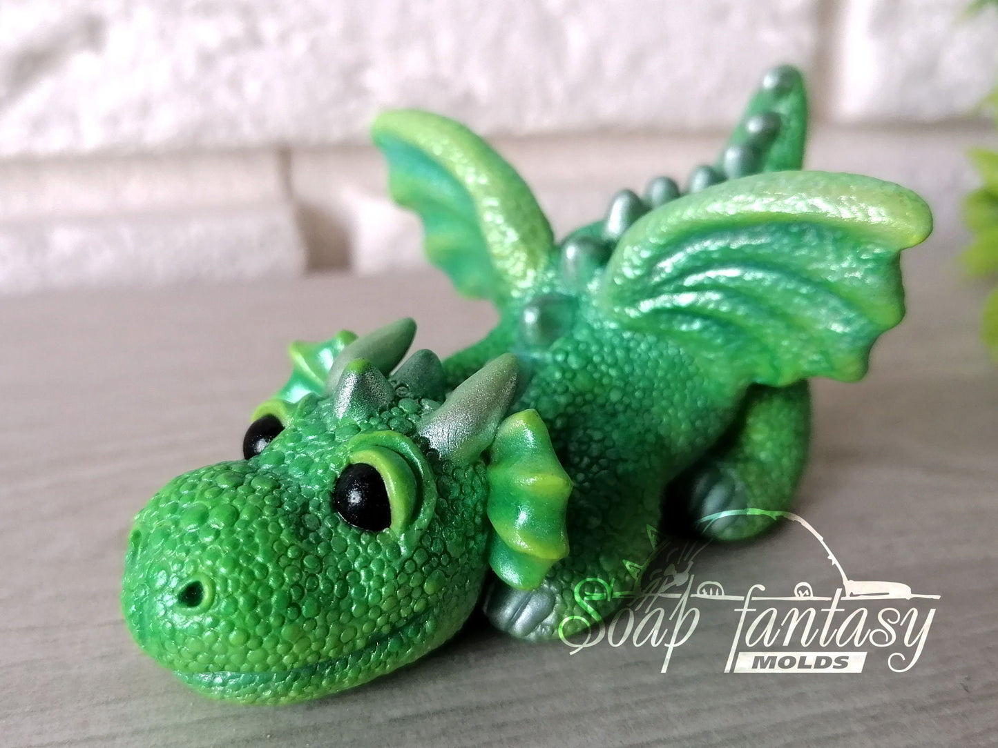 Emerald dragon silicone mold for soap making