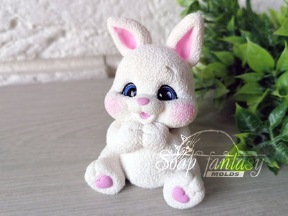 Cheerful bunny silicone mold for soap making
