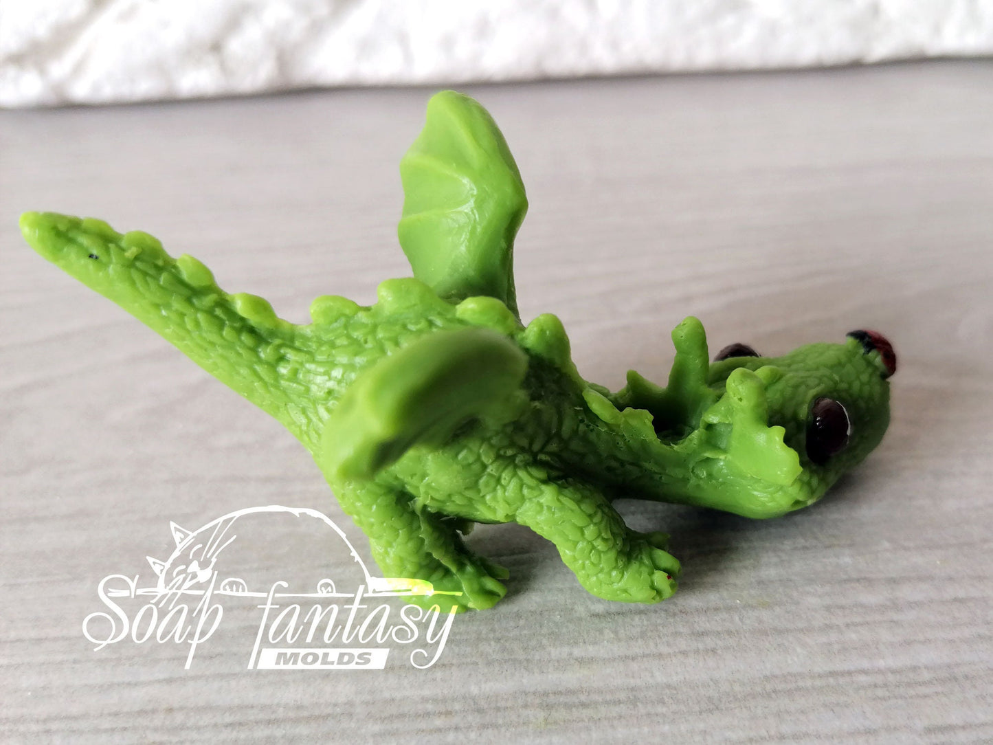 Little Emerald dragon silicone mold for soap making