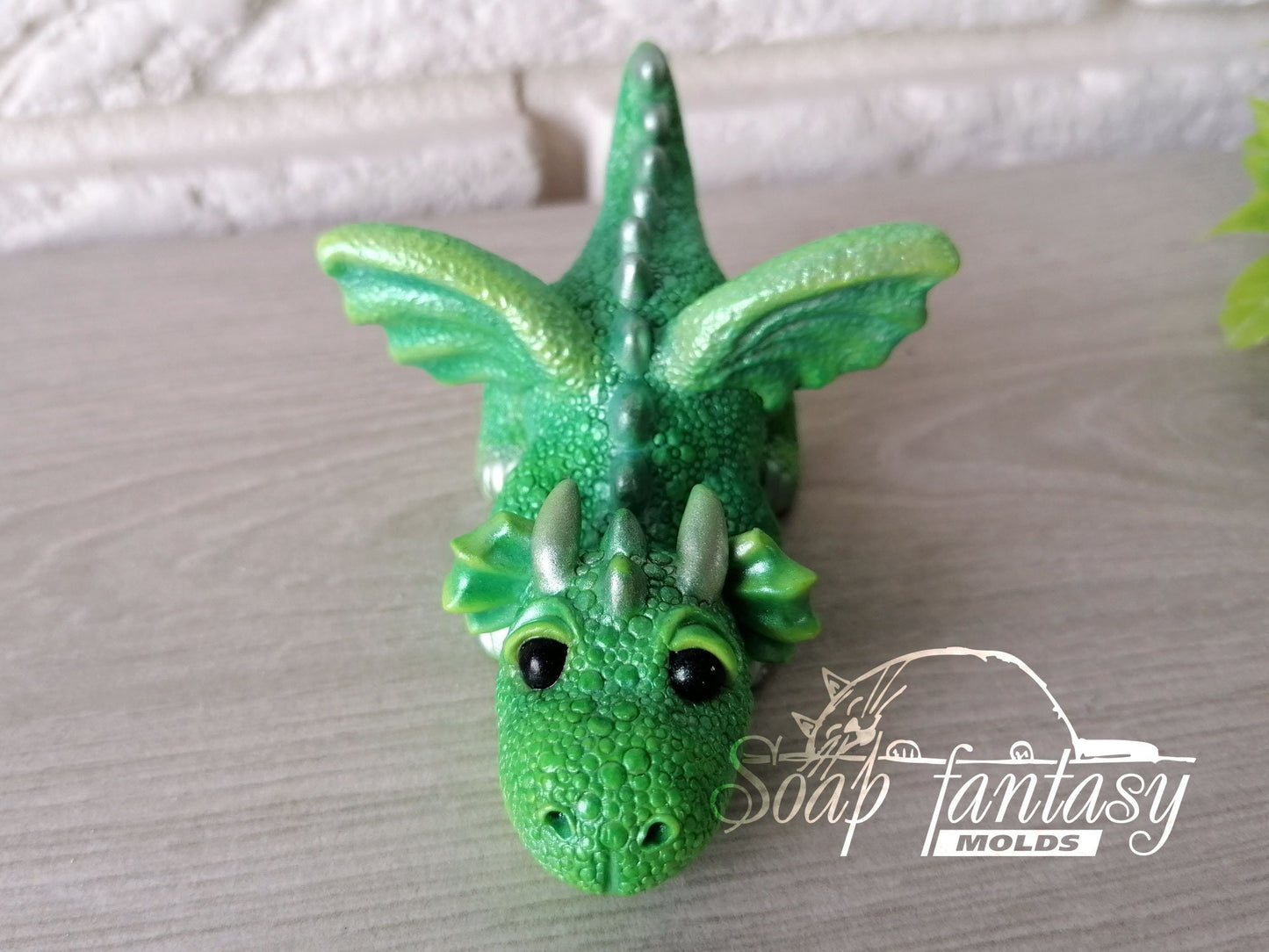 Emerald dragon silicone mold for soap making