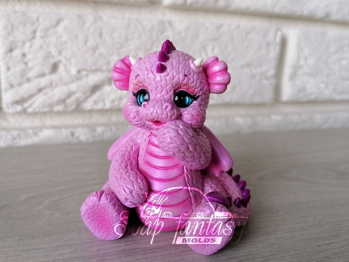 Cute Pink dragon silicone mold for soap making
