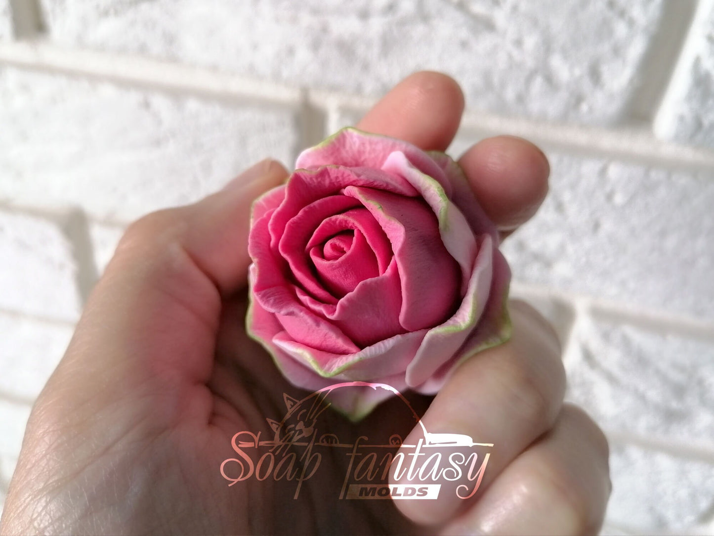 Half opened rose "Iguazu" silicone mold for soap making