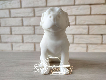 Big sitting dog silicone mold for soap making