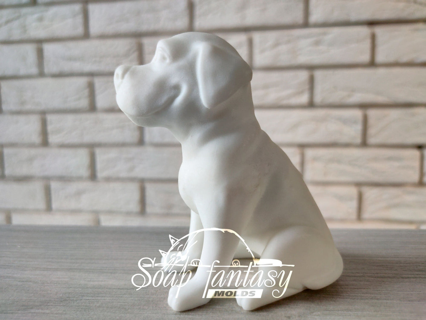 Big sitting dog silicone mold for soap making